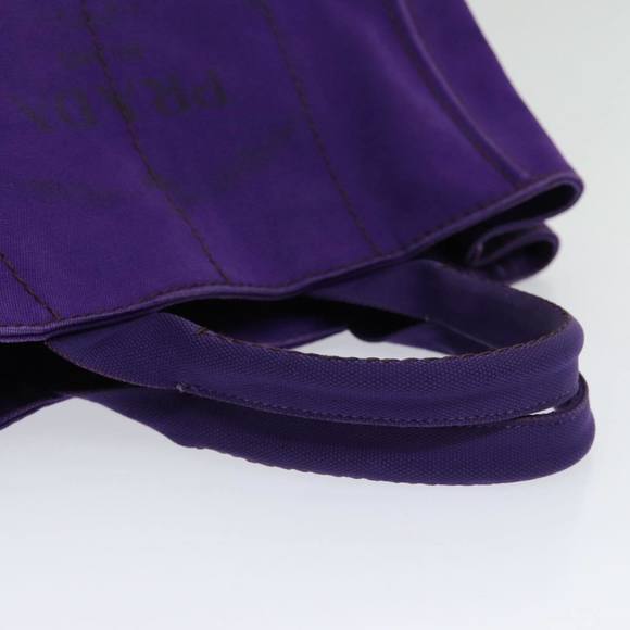 PRADA Canapa MM Hand Bag Canvas Purple Gold Auth yk14234 - Picture 7 of 16